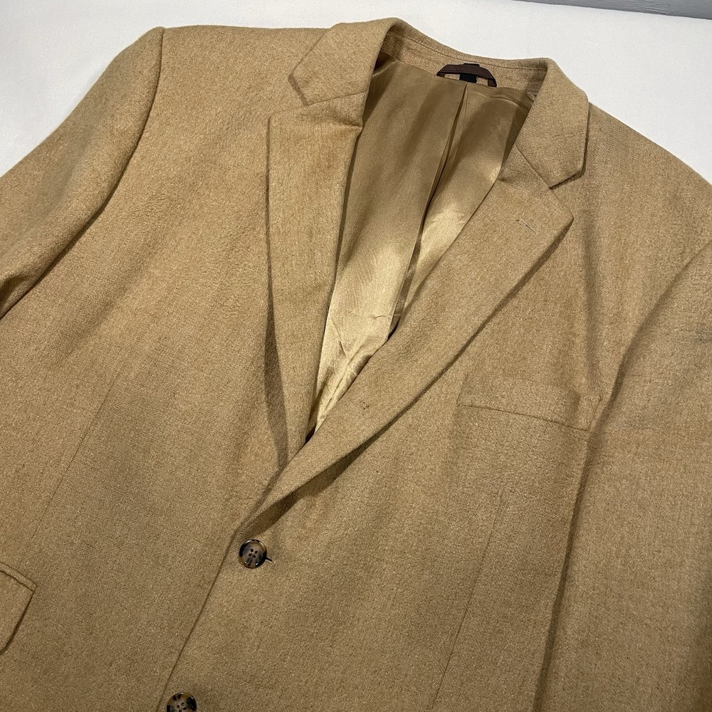 Vintage Men's Haspel Tan Cotter Camel Hair Blazer 48R 2 Button Single Breasted